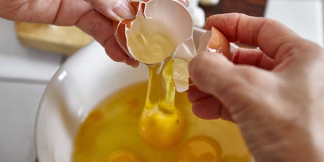 eggs cracked into bowl