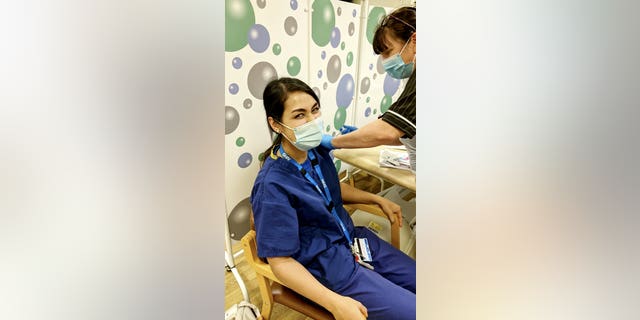"It's good to know I'm protected and I'm sure my colleagues feel the same," the 24-year-old said. "I was so excited but also nervous. I was jumping on my seat before I got jabbed."