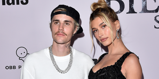 Justin Bieber, left, feels 'grateful' for his 'incredible wife' Hailey Baldwin, right.