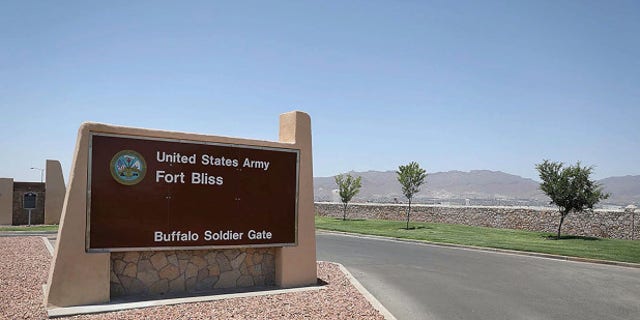 An entrance is seen at Fort Bliss in Texas. (Getty Images)