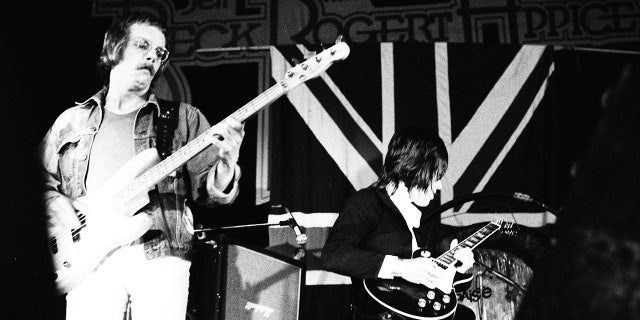Jeff Beck (right) and Tim Bogert (left) at Nippon Budokan, May 14, 1973. Bogert died at the age of 76 on Wednesday, Jan. 13, his former bandmate Carmine Appice confirmed.