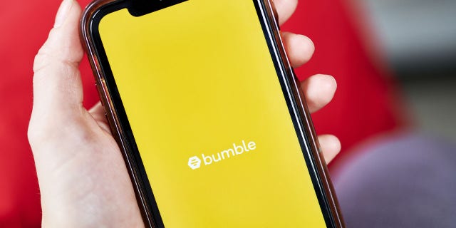 The Bumble Trading Inc. logo on a smartphone arranged in the Brooklyn borough of New York, U.S., on Monday, Jan. 4, 2021