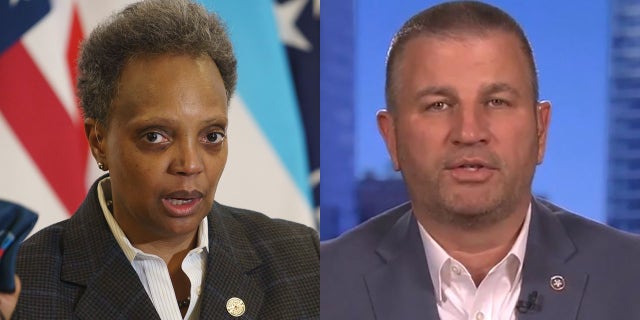 Chicago Mayor Lori Lightfoot and Fraternal Order of Police President John Catanzara.