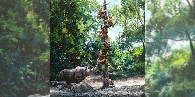 An illustration posted by the Disney Parks Blog of a new scene in the works on the Jungle Cruise.