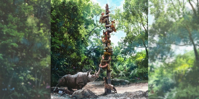 An illustration posted by the Disney Parks Blog of a new scene in the works on the Jungle Cruise.