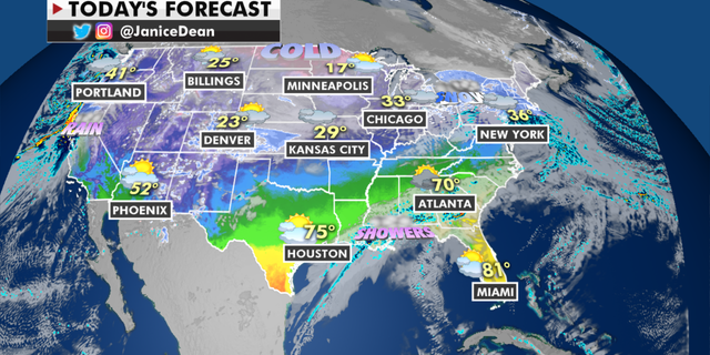 The national forecast for Tuesday, Jan. 26. (Fox News)