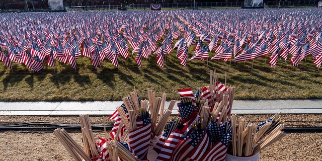 There were around 191,500 flags installed in total, organizers say. (AP)
