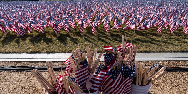 There were around 191,500 flags installed in total, organizers say. (AP)