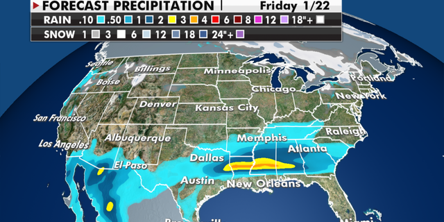 Expected precipitation totals for the coming days. (Fox News)