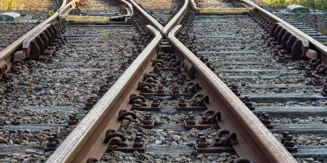 File photo of railroad train tracks