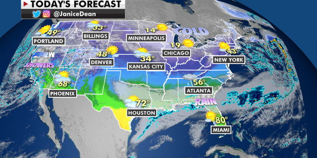 The national forecast for Friday, Jan. 22. (Fox News)