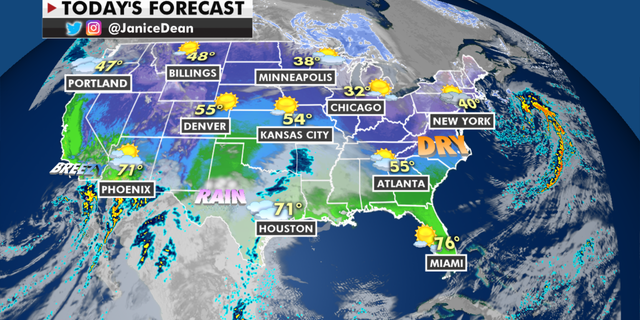 The national forecast for Wednesday, Jan. 20. (Fox News)