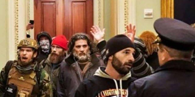 Pezzola seen inside the U.S. Capitol on Jan. 6. (Justice Department)