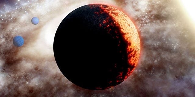 Artist’s rendition of TOI-561, one of the oldest, most metal-poor planetary systems discovered yet in the Milky Way galaxy. (Credit: W. M. Keck Observatory/Adam Makarenko)