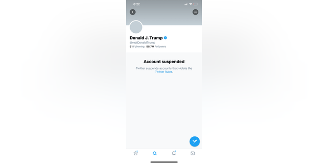 Une capture d'écran de la page Twitter du président Trump en janvier