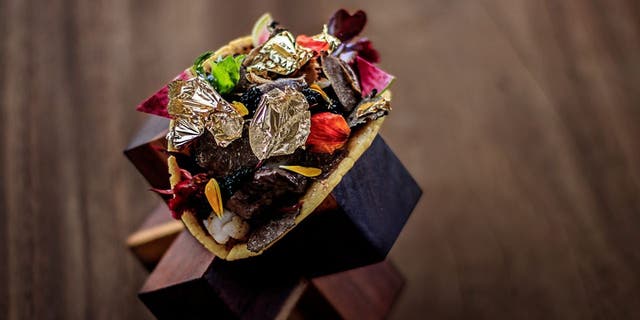 Guests will dine on foods like "the most expensive taco in the world," a dish that normally costs $ 25,000 and consists of Kobe beef, Almas Beluga caviar and langoustine.  (Velas Resorts)