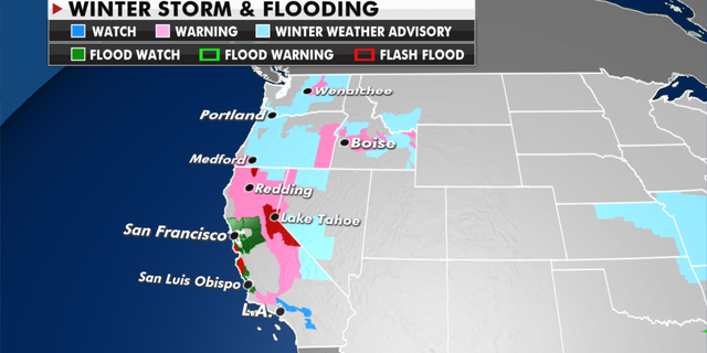 Weather advisories currently in effect. (福克斯新闻)