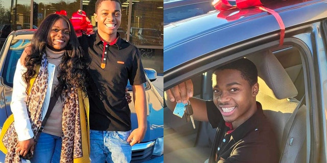 Myers says she first encountered Sutton while he was walking to his job back in December. A month later, the teen has been gifted a new vehicle.