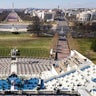 A view of the stage on Capitol Hill in Washington, Tuesday, Jan. 19, 2021, ahead of the 59th Presidential Inauguration on Wednesday.