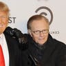 Donald Trump and Larry King attend the Comedy Central Roast Of Donald Trump at the Hammerstein Ballroom on March 9, 2011, in New York City. (Photo by Michael Kovac/WireImage)