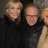 Shawn King, Larry King and Paris Hilton attend Kathy and Rick Hilton's party for Donald Trump and "The Apprentice" at the Hiltons' Home on February 28, 2004, in Holmby Hills, California. (Photo by Patrick McMullan/Patrick McMullan via Getty Images)