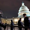 Authorities secure the area outside the U.S. Capitol, Wednesday, Jan. 6, 2021, in Washington.