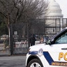 Security surrounds the U.S. Capitol in Washington, Friday, Jan. 15, 2021, ahead of the inauguration of President-elect Joe Biden and Vice President-elect Kamala Harris.