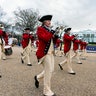 Members of the Old Guard Fife and Drum Corps march during rehearsal for the inauguration of President-elect Joe Biden and Vice President-elect Kamala Harris along Pennsylvania Avenue in front of the White House, Monday, Jan. 18, 2021, in Washington.
