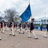 Ceremonial troops of the 3rd United States Infantry, also known as the The Old Guard, march during rehearsal for the inauguration of President-elect Joe Biden and Vice President-elect Kamala Harris along Pennsylvania Avenue in front of the White House, Monday, Jan. 18, 2021, in Washington.