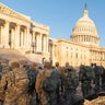 Members of the National Guard assemble on Capitol Hill. (Chris Kleponis/Sipa USA)