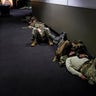 National Guard members sleep in the Dirksen Senate Office Building before Democrats begin debating one article of impeachment against U.S. President Donald Trump at the U.S. Capitol, in Washington, D.C., Jan. 13, 2021. (REUTERS/Joshua Roberts TPX IMAGES OF THE DAY)