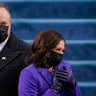 President-elect Kamala Harris and her husband Doug Emhoff, arrive for the 59th Presidential Inauguration at the U.S. Capitol in Washington, Wednesday, Jan. 20, 2021.