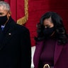 Former President Barack Obama and his wife Michelle arrive for the 59th Presidential Inauguration at the U.S. Capitol for President-elect Joe Biden in Washington, Wednesday, Jan. 20, 2021.