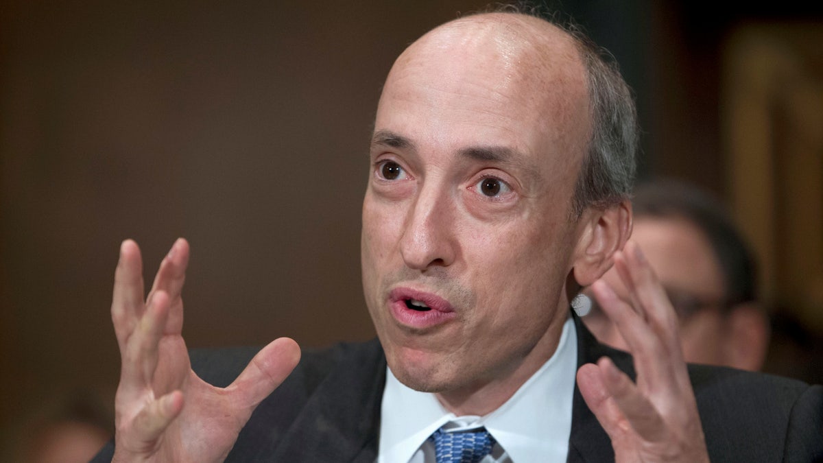 FILE PHOTO: Commodity Futures Trading Commission Chair Gary Gensler testifies at a Senate Banking, Housing and Urban Affairs Committee hearing on Capitol Hill July 30, 2013. REUTERS/Jose Luis Magana (UNITED STATES - Tags: POLITICS BUSINESS)/File Photo