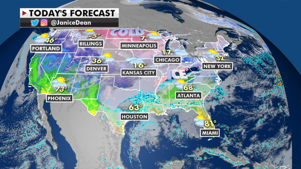 The national forecast for Wednesday, Feb. 10. (Fox News)