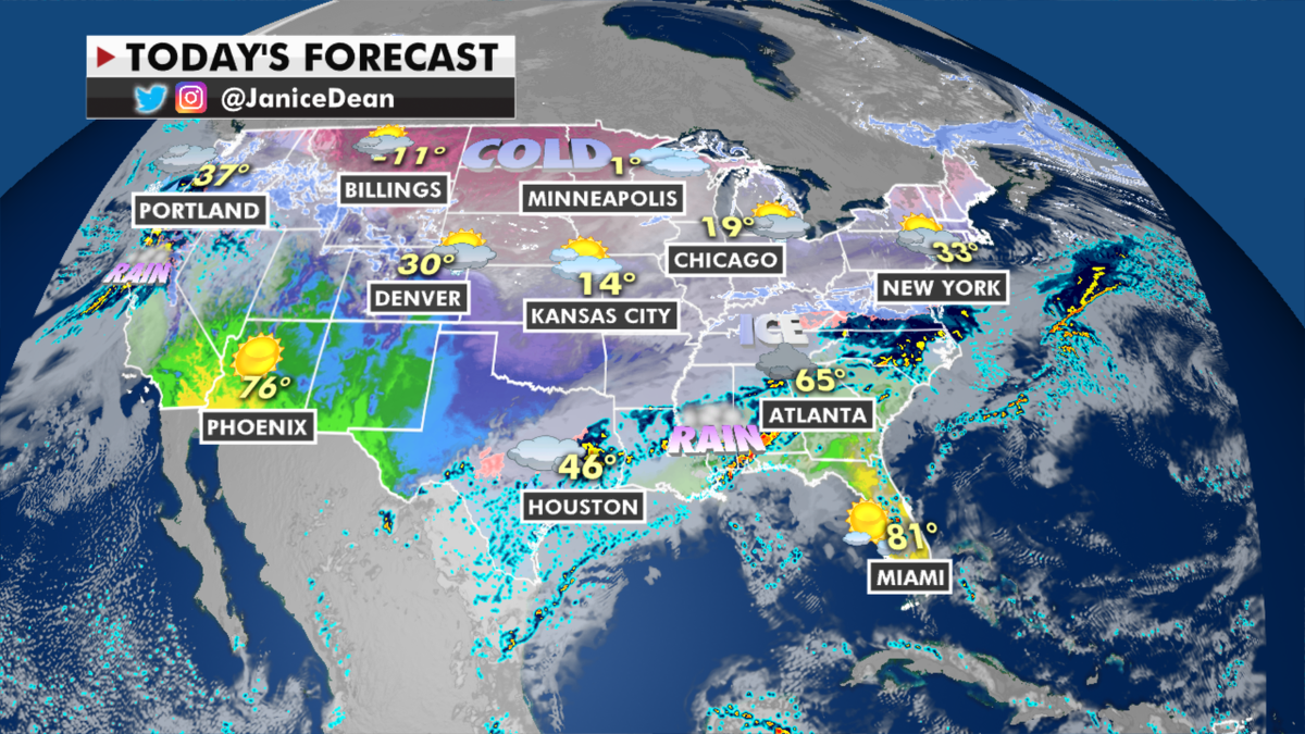 The national forecast for Thursday, Feb. 11. (Fox News)