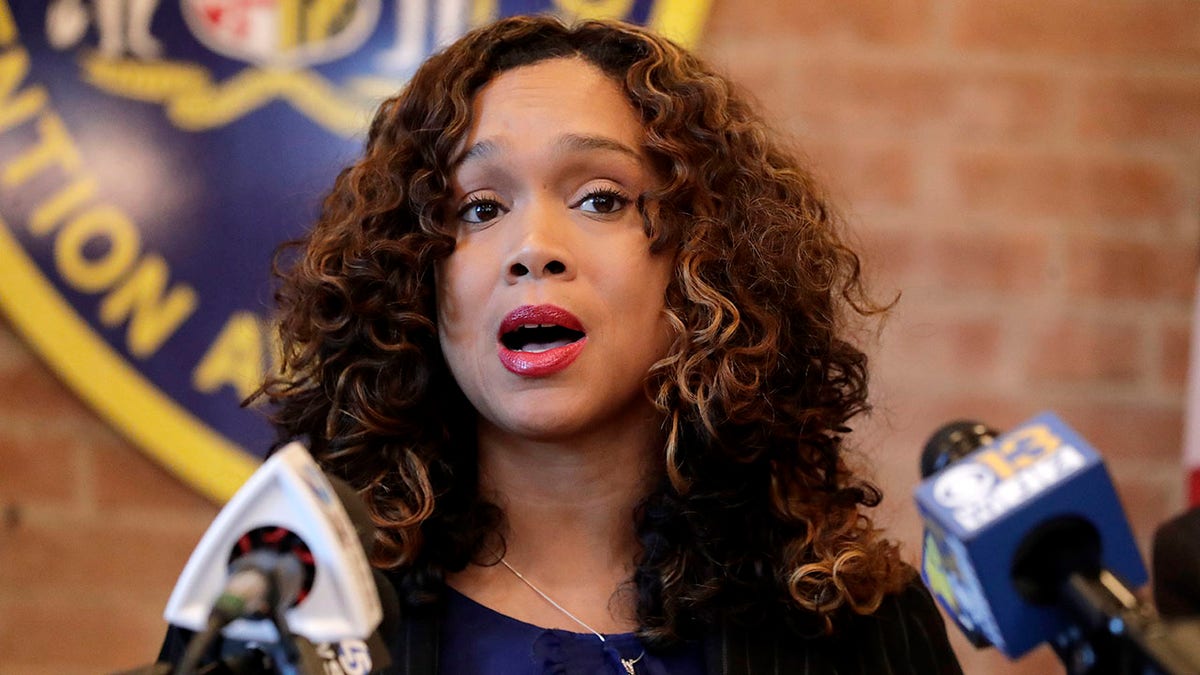 Maryland State Attorney Marilyn Mosby speaks during a news conference in Baltimore in December 2019.?