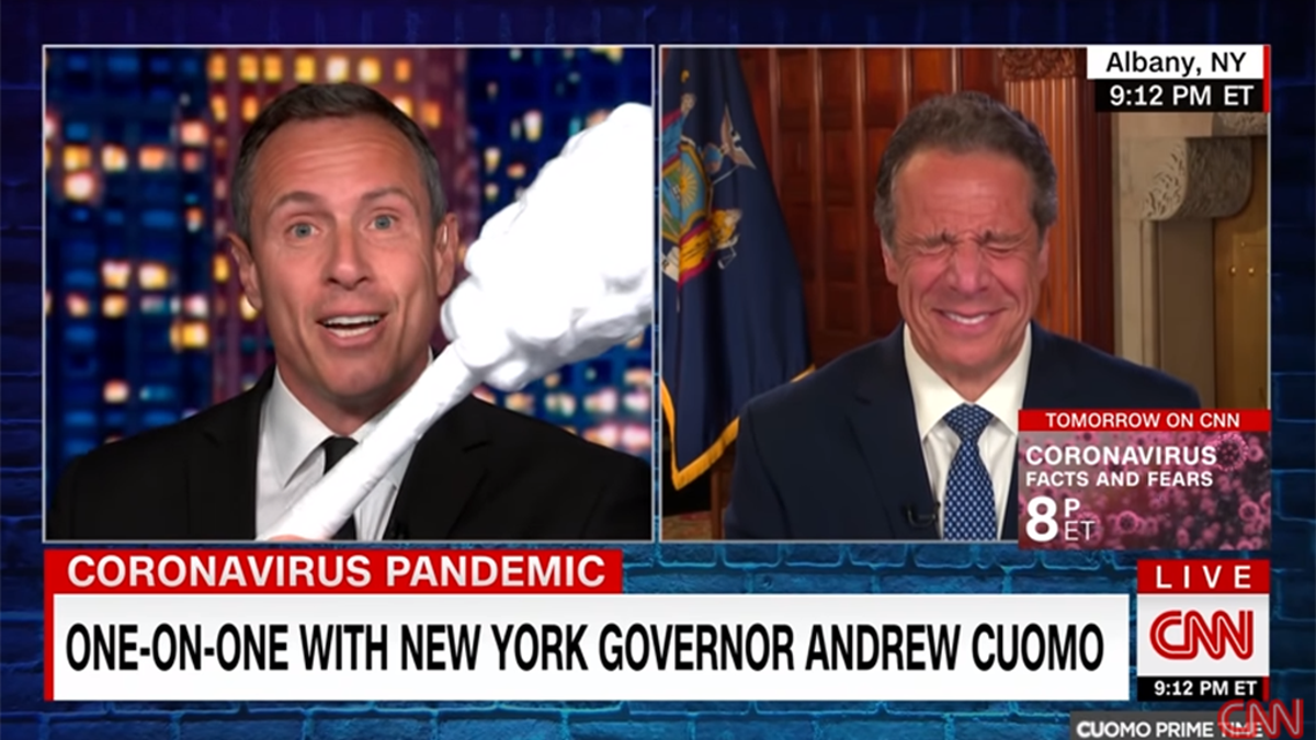 CNN’s Chris Cuomo performed prop comedy with his brother New York Gov. Andrew Cuomo 
