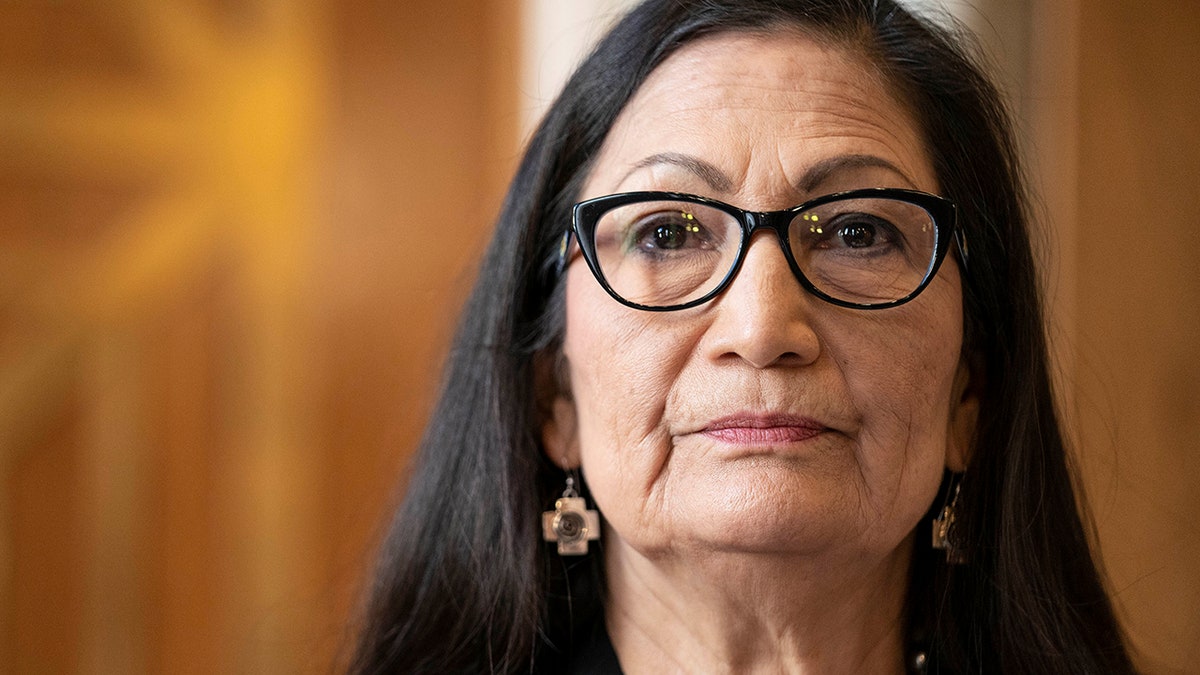 Former Rep. Debra Haaland, D-N.M., testifies before a Senate Committee on Energy and Natural Resources hearing on her nomination to be secretary of the interior on Capitol Hill in Washington, Wednesday, Feb. 24, 2021. She was confirmed as the interior secretary earlier this month. (Associated Press)