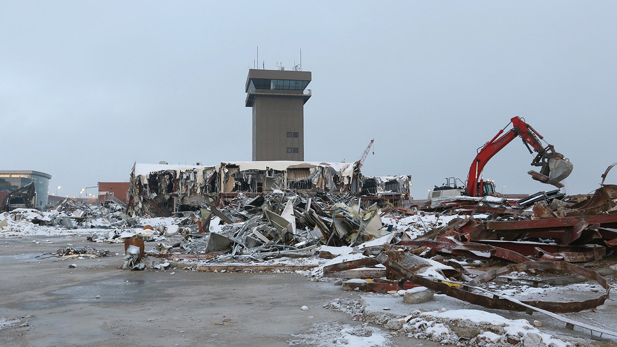 The tower, seen in the background of this January photo, was originally built between 1989 and 1990.