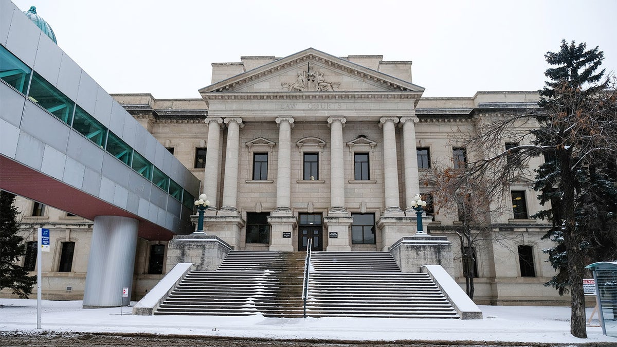 The Manitoba Law Courts building in Winnipeg, Manitoba, Canada, on Tuesday, Dec. 15, 2020. Canadian women's clothing designer Peter Nygard was arrested in Winnipeg on U.S. charges claiming he trafficked dozens of women and underage girls for sex over 25 years.