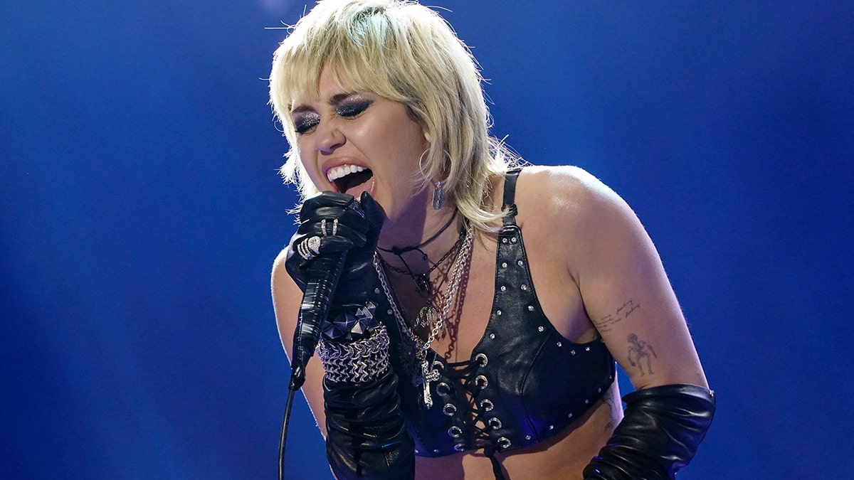 Miley Cyrus got emotional during her performance at the Super Bowl LV TikTok Tailgate show.