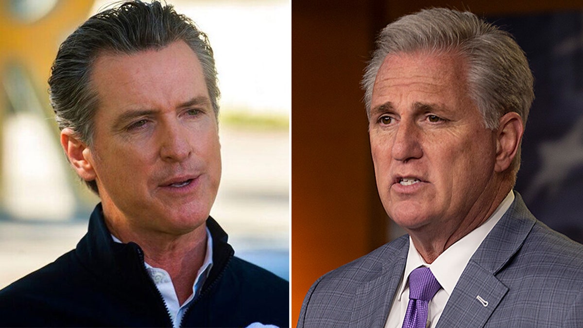 Gov. Gavin Newsom, D-Calif., and Rep. Kevin McCarthy, R-Calif.