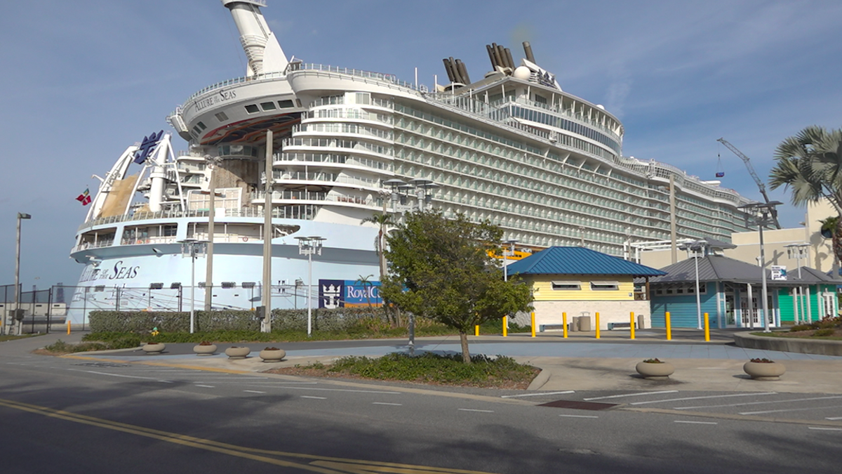 A cruise ship moored in Port Canaveral, Fla. in late January for maintenance (Robert Sherman, Fox News)