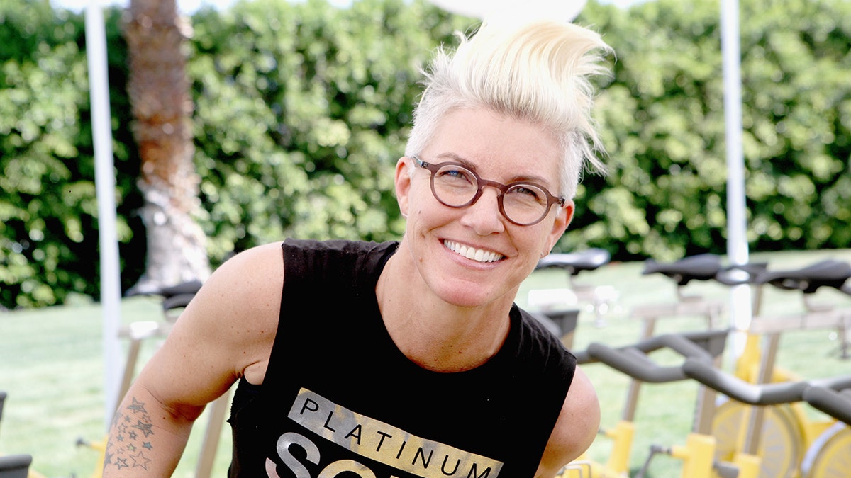 Stacey Griffith leads a class workout at the SoulCycle studio at the American Express Platinum House at The Parker Palm Springs on April 15, 2017, in Palm Springs, Calif. (Ari Perilstein/Getty Images for American Express)