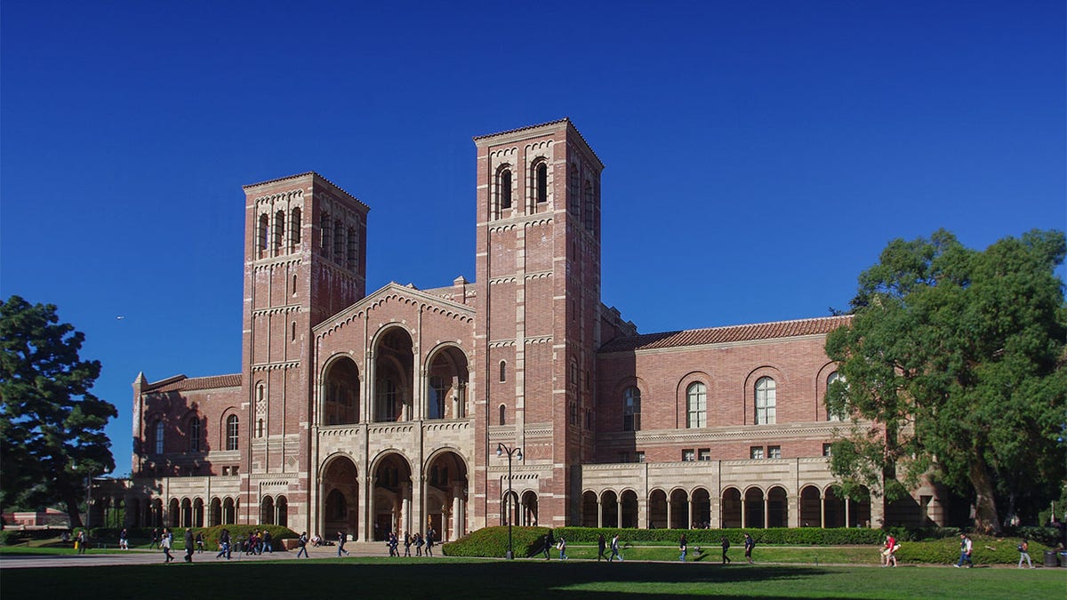 Royce Hall on the campus of UCLA. Royce Hall is one of four original buildings on UCLA's Westwood campus.