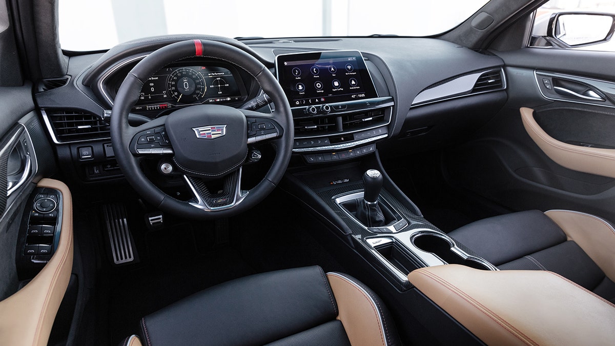 A six-speed manual transmission is available on the CT5-Blackwing.