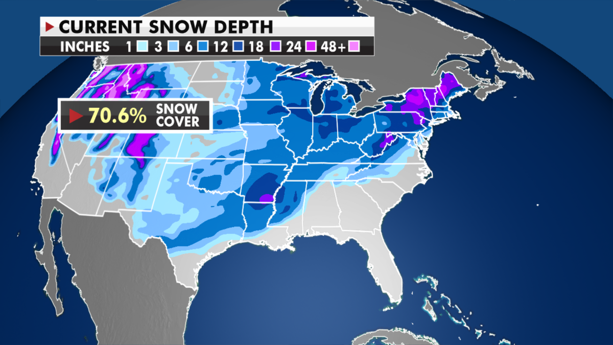 Current snow depth totals around the U.S. (Fox News)