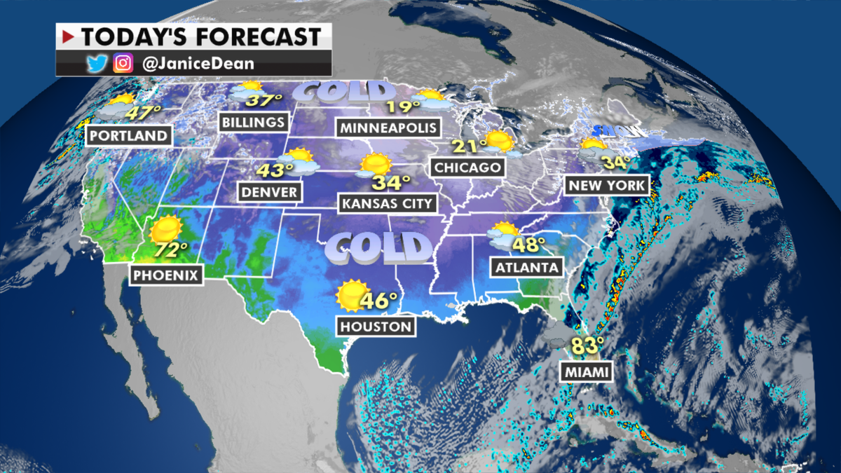 The national forecast for Friday, Feb. 19. (Fox News)