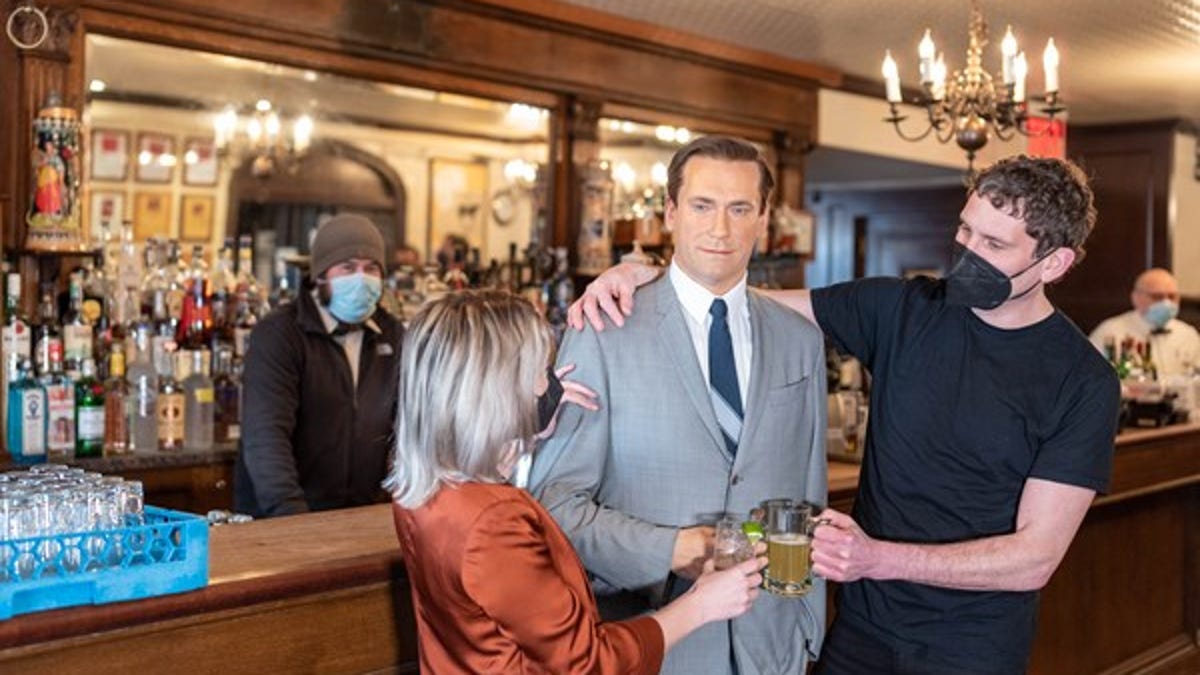 Peter Luger teamed up with Madame Tussauds wax museum to bring figures like Jon Hamm (above) to its dining room. (Madame Tussauds)